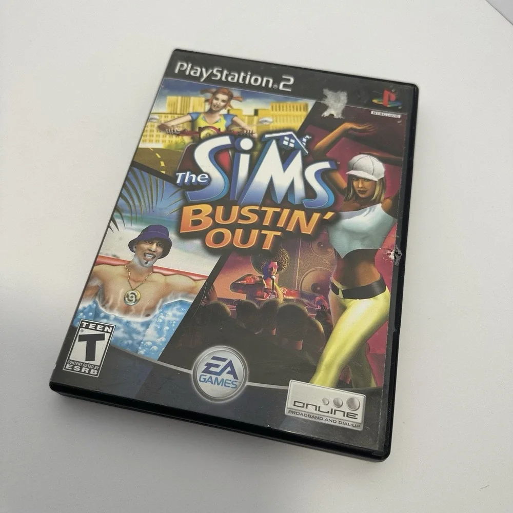 The Sims Bustin' Out (Sony PlayStation 2, PS2, 2003) ~ Complete/CIB‎ Blk Label